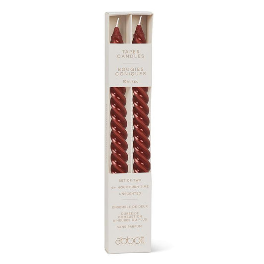 CANDLE, TIGHT SPIRAL - BURGUNDY