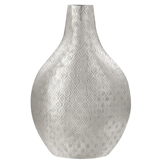 VASE EMBOSSED ALUMINIUM - PEWTER