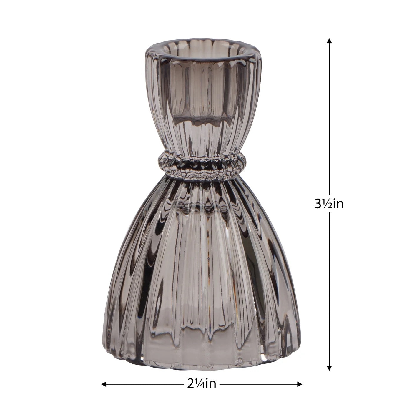 CANDLE HOLDER - FACETED GLASS