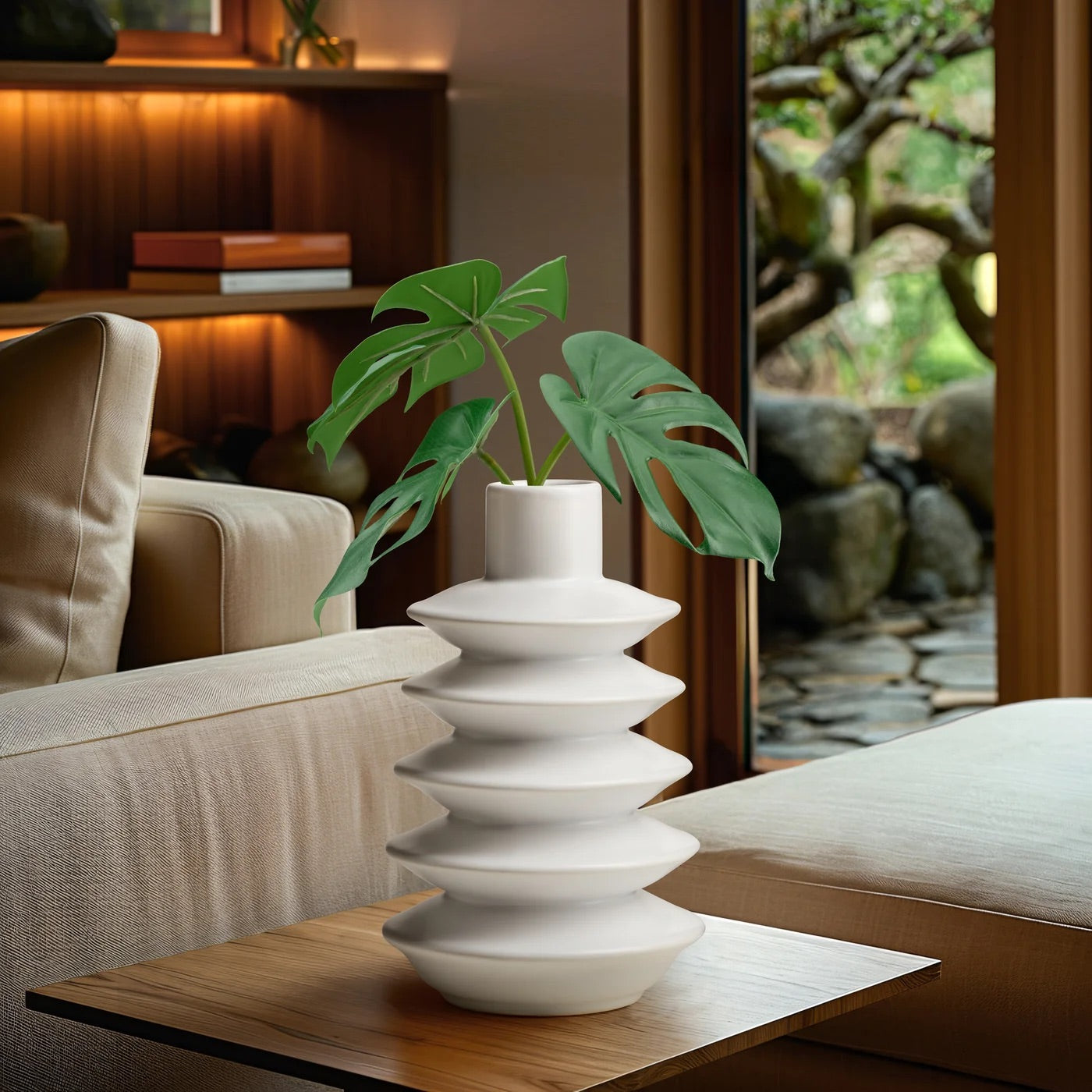 VASE, ALBA - CERAMIC, WHITE