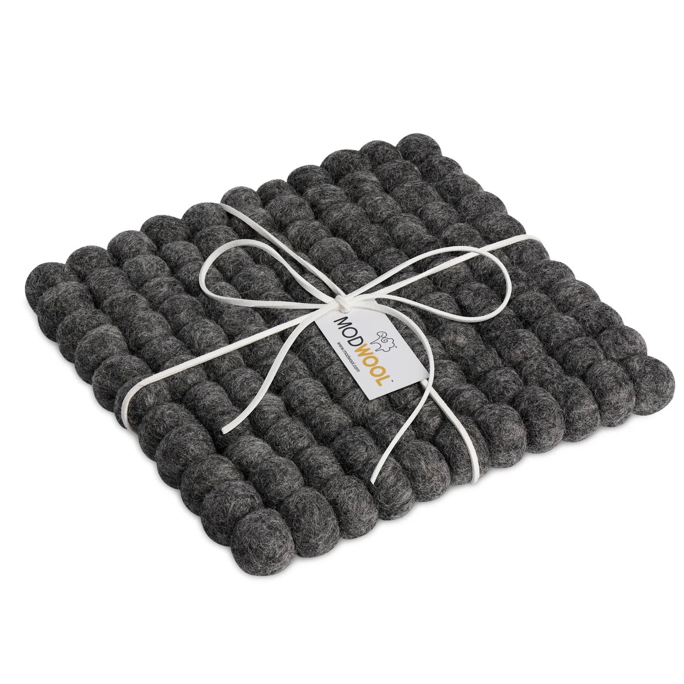 TRIVET, BALL FELT - SQUARE, DARK GREY