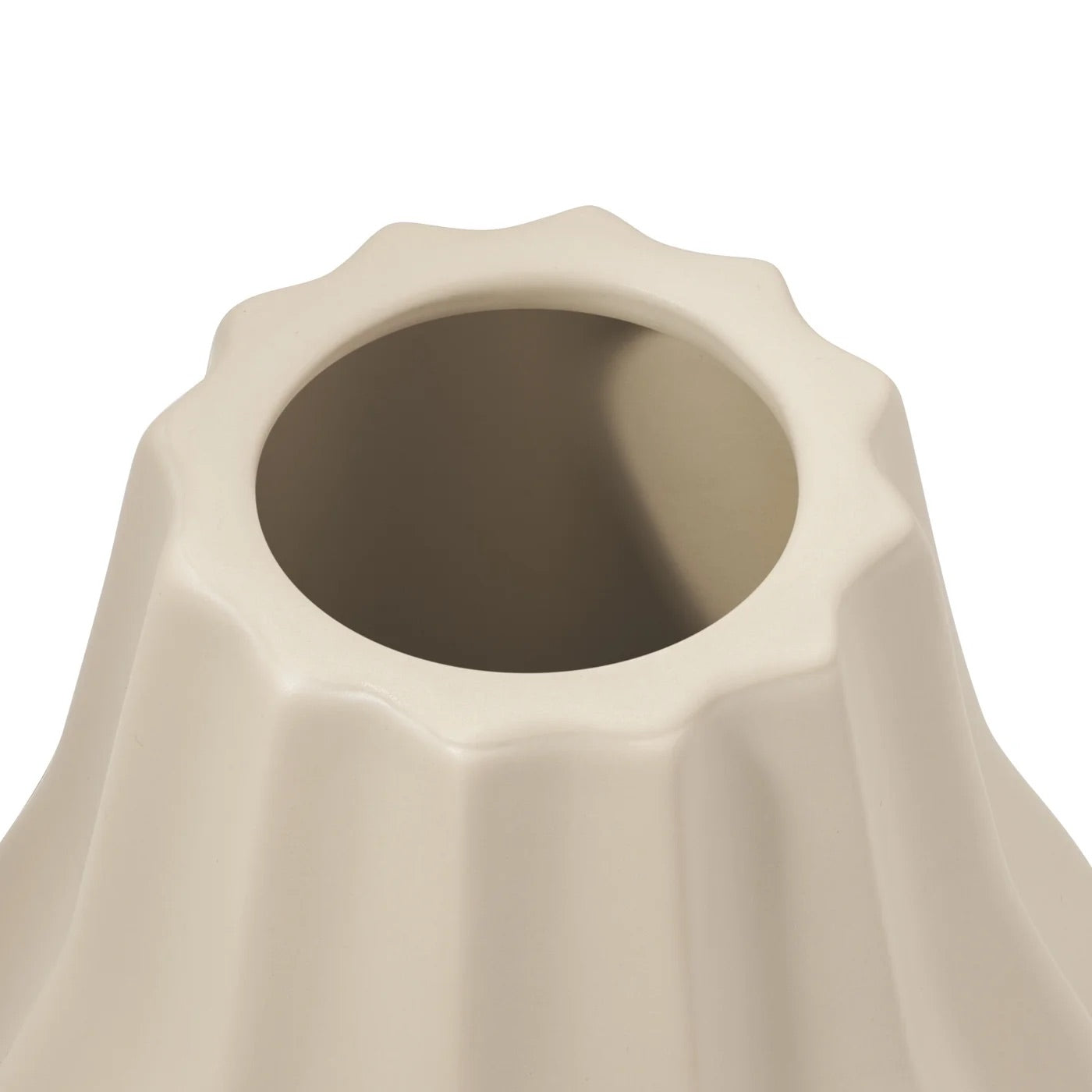 VASE, CERAMIC - BULB, BEIGE