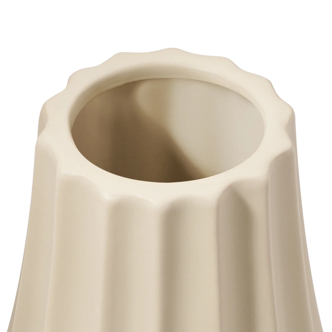 VASE, CERAMIC - BULB, BEIGE