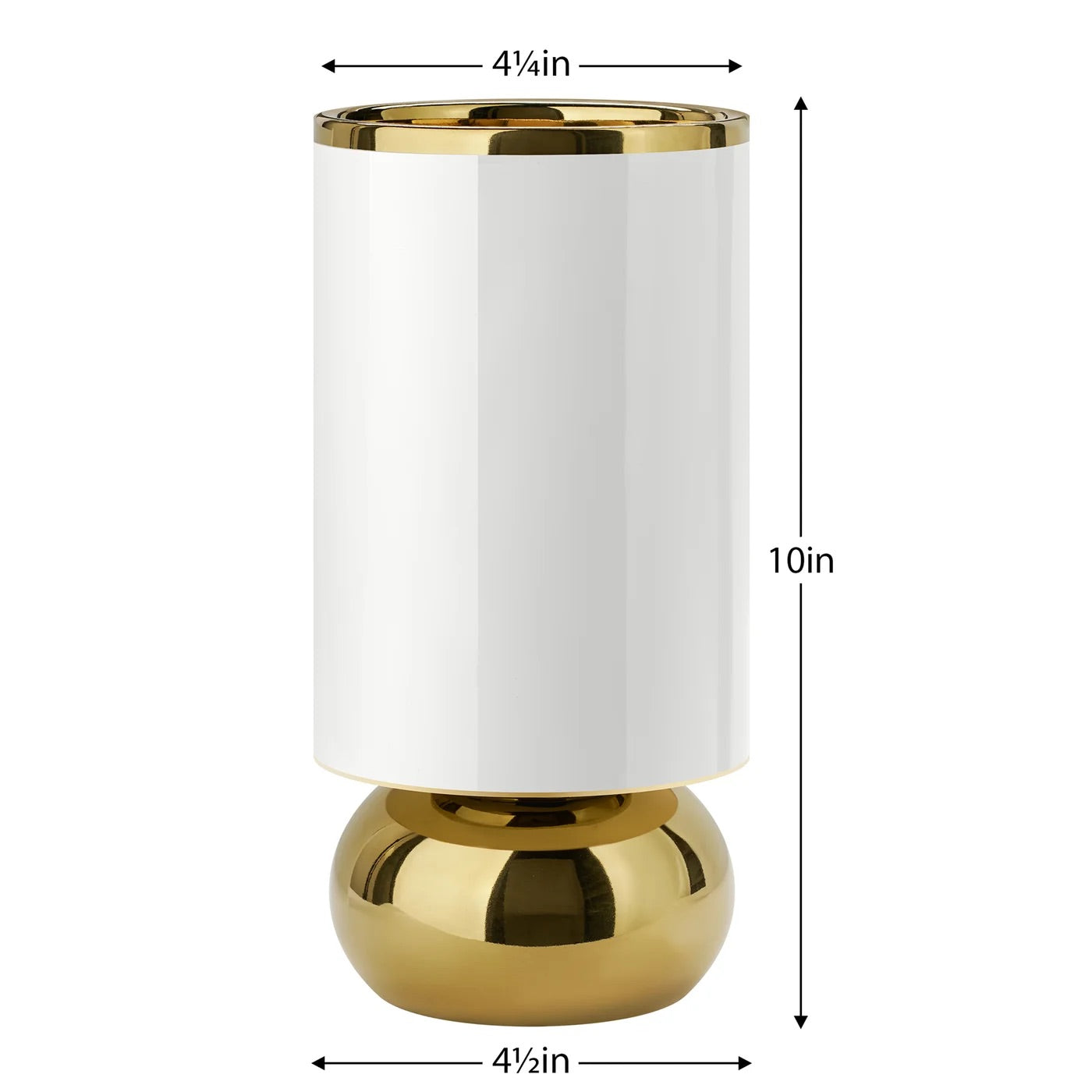 VASE - WHITE/GOLD, CERAMIC