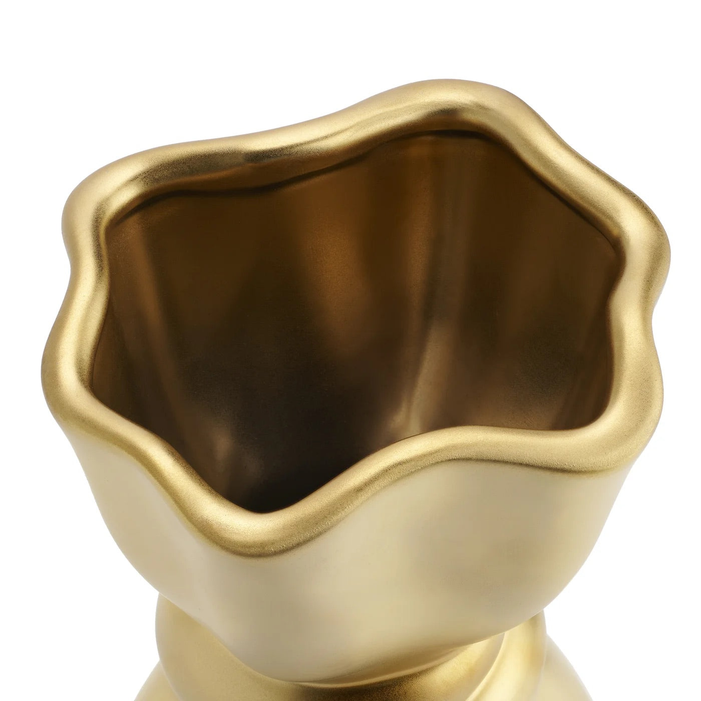 VASE, CERAMIC KNOT - MATTE GOLD