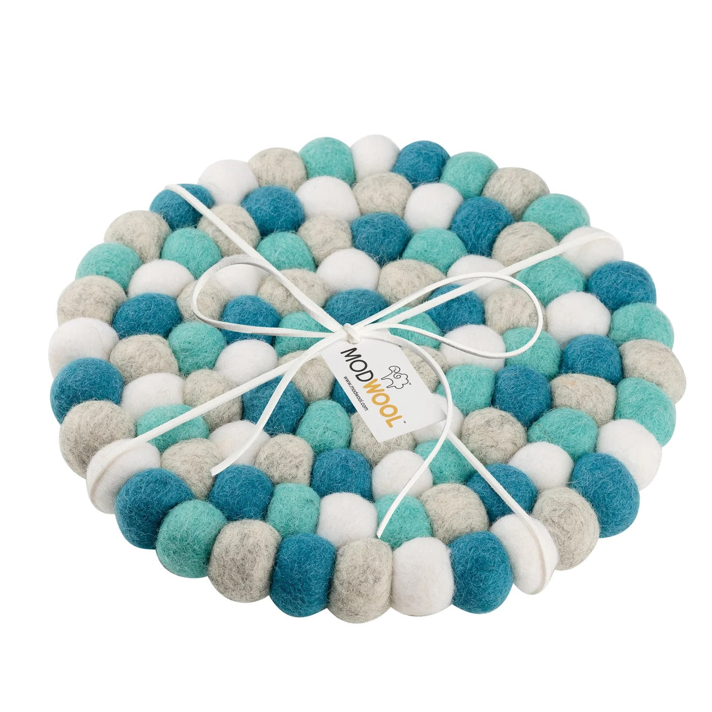 TRIVET, BALL FELT/ROUND - OCEAN
