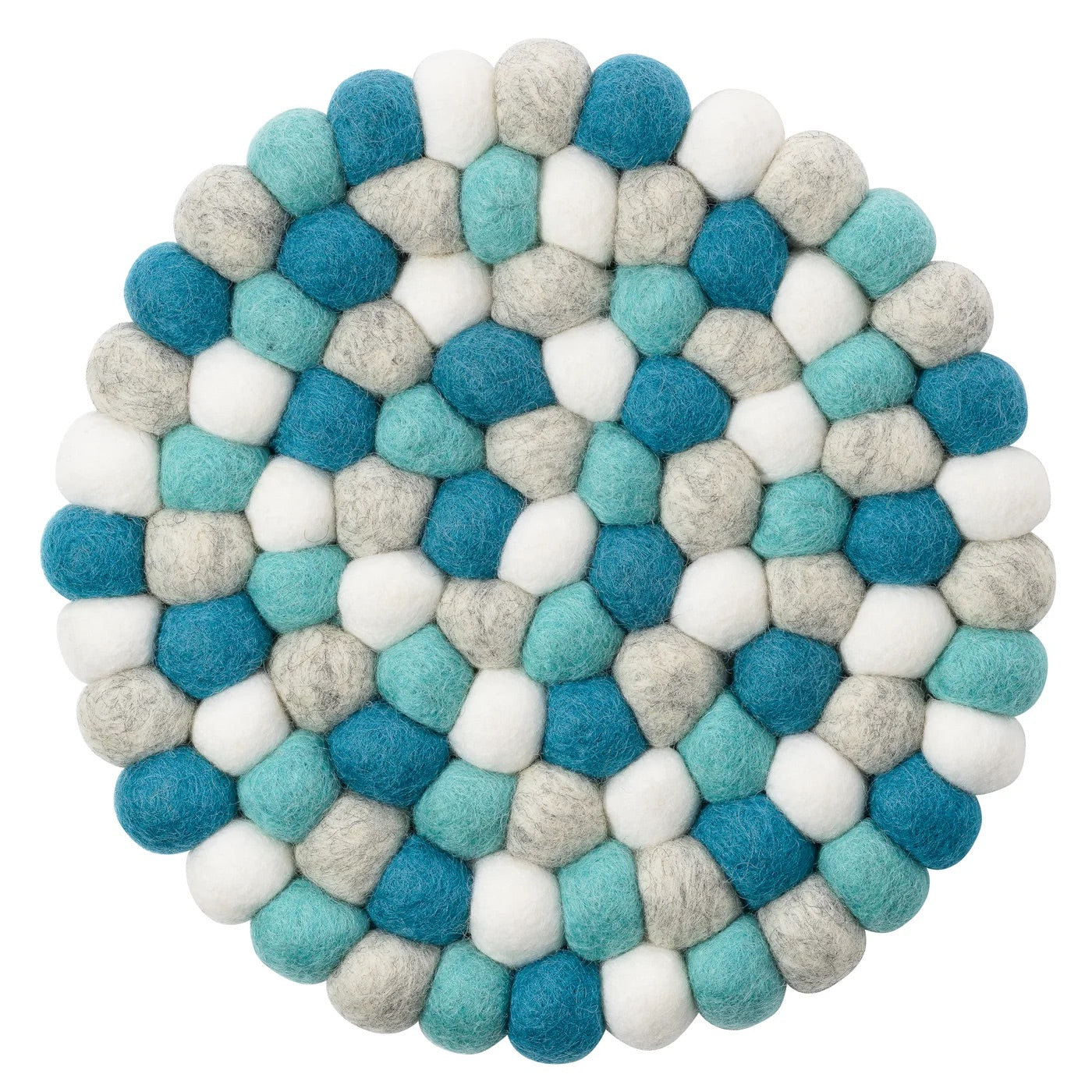 TRIVET, BALL FELT/ROUND - OCEAN