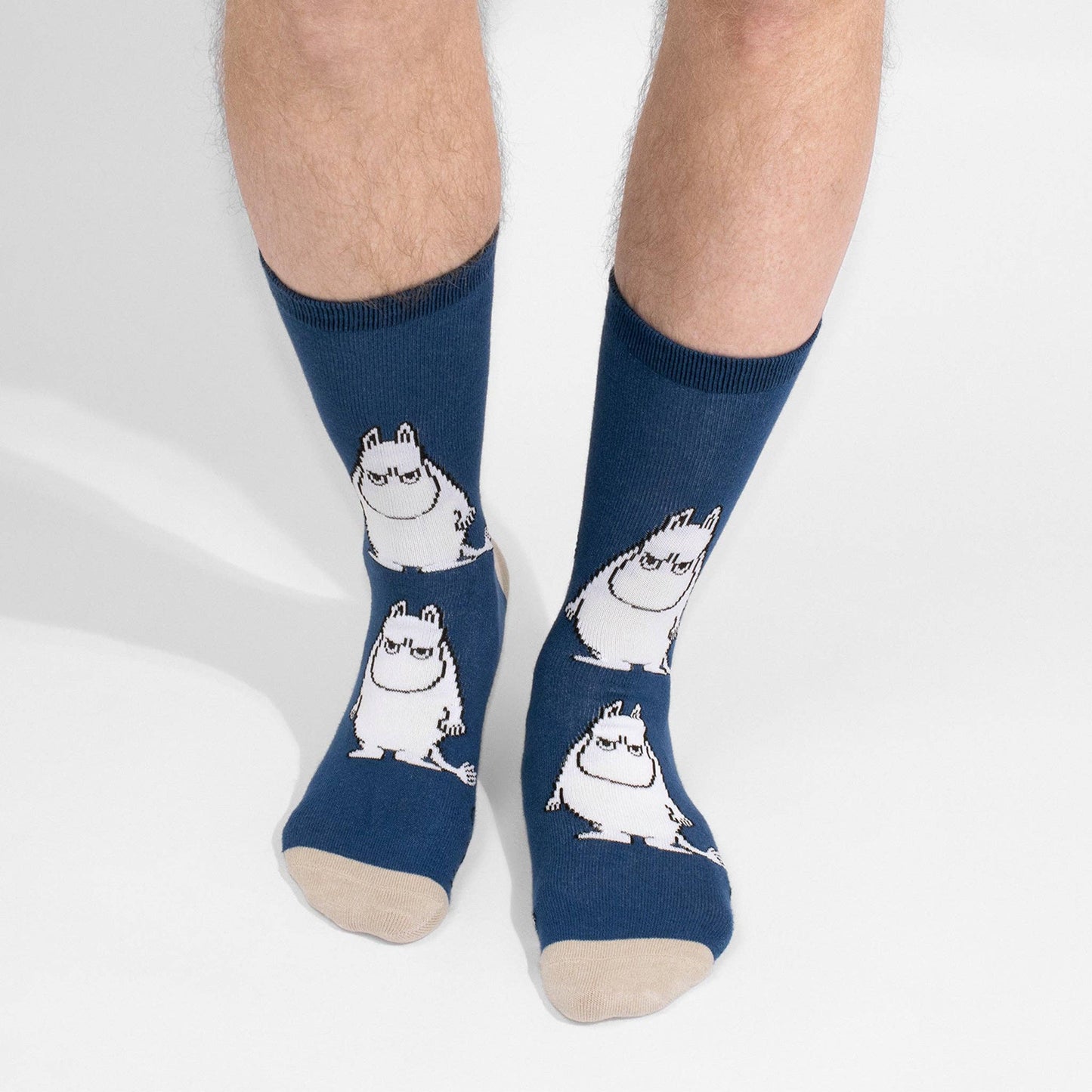 MOOMIN MEN'S SOCKS, GRUMPY - NAVY/BEIGE