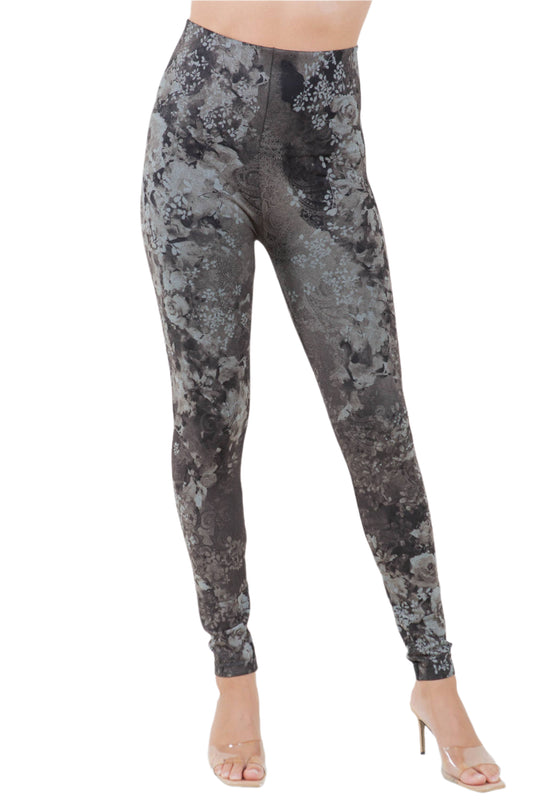 LEGGINGS - ROSE & BRANCH WATERCOLOR PRINT