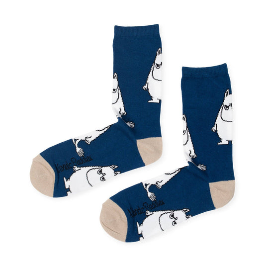 MOOMIN MEN'S SOCKS, GRUMPY - NAVY/BEIGE