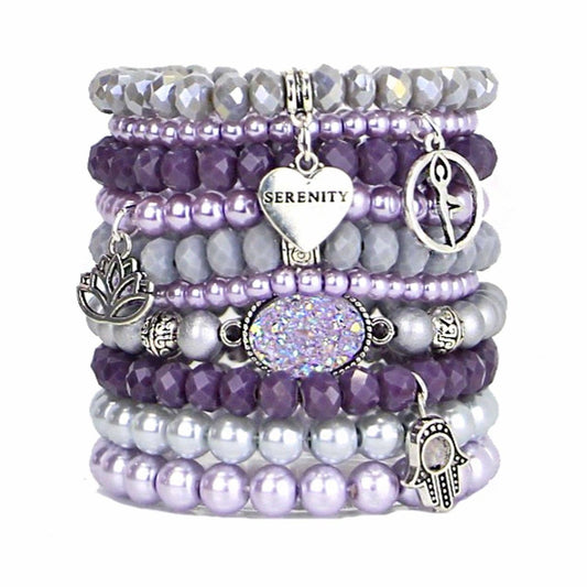 BRACELETS, SET of 10 - VIOLET