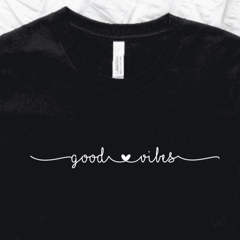T-SHIRT, GOOD VIBES - BLACK