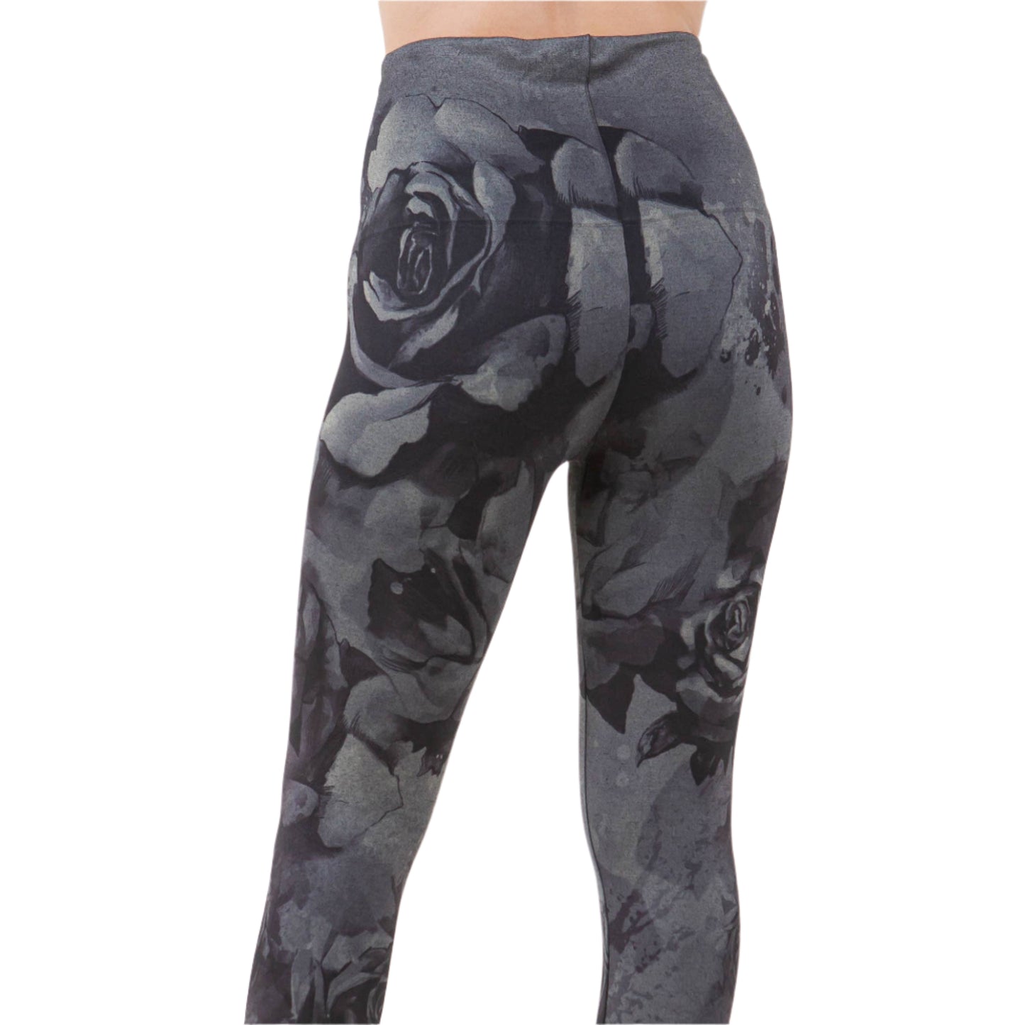 LEGGINGS, CROPPED - ROSE NOIR GRAPHICS PRINT