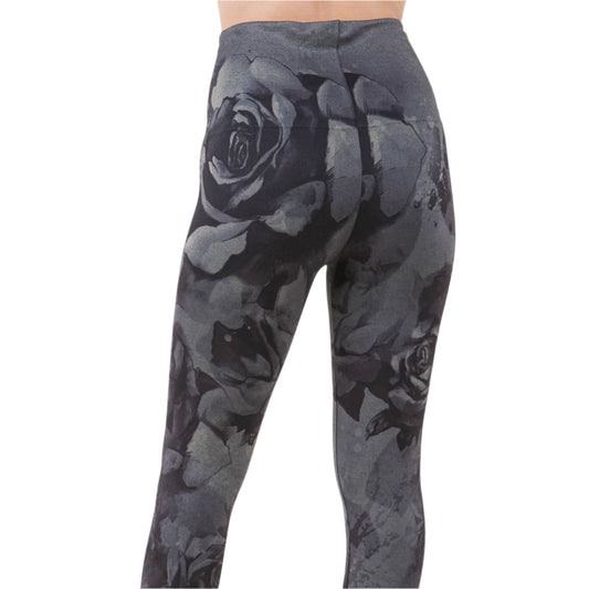LEGGINGS, CROPPED - ROSE NOIR GRAPHICS PRINT