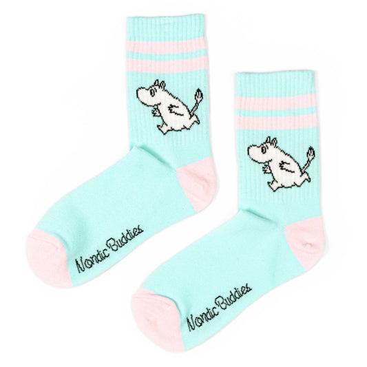 MOOMIN RETRO SOCKS, WOMEN'S - LIGHT BLUE/PINK