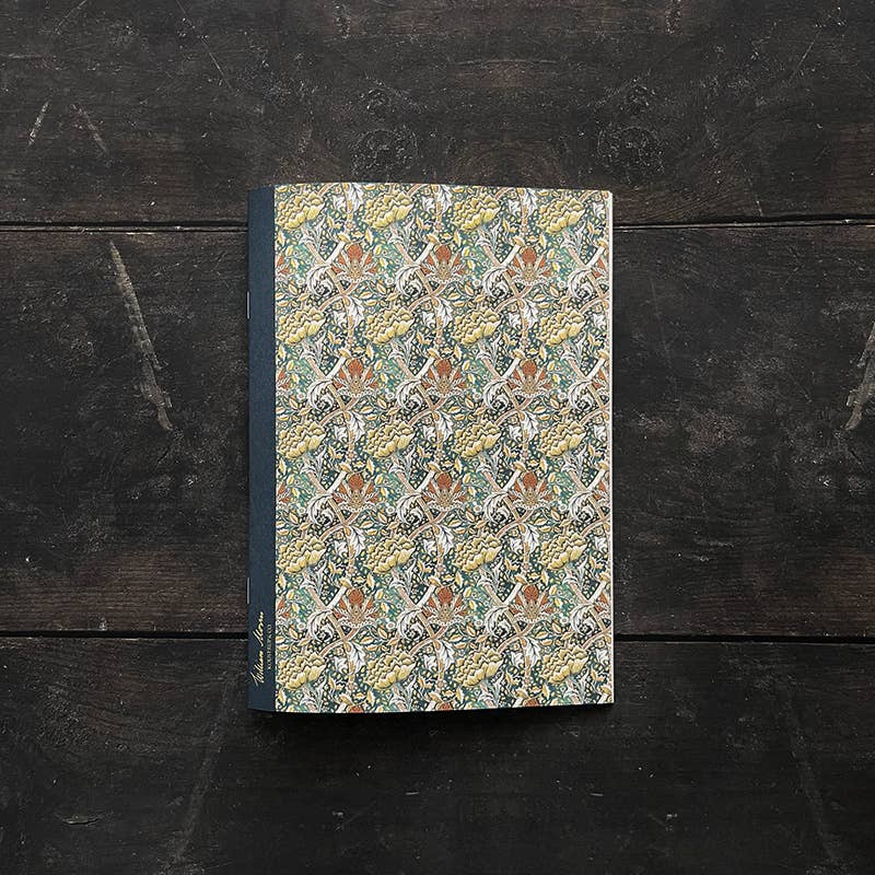 NOTEBOOK, WILLIAM MORRIS - WINDRUSH PATTERN, GREEN