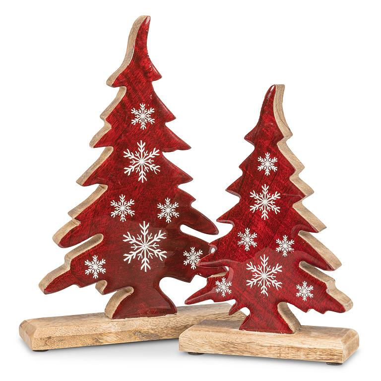 CHRISTMAS TREE - W/SNOWFLAKES, RED