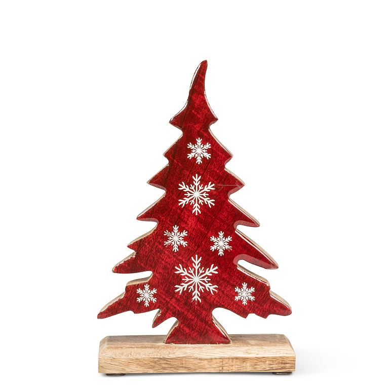 CHRISTMAS TREE - W/SNOWFLAKES, RED