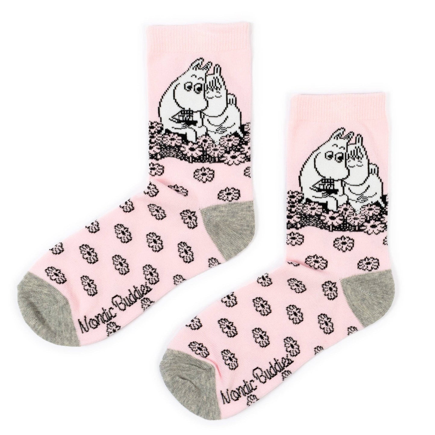 MOOMIN WOMEN'S SOCKS, LOVE -  PINK/GREY