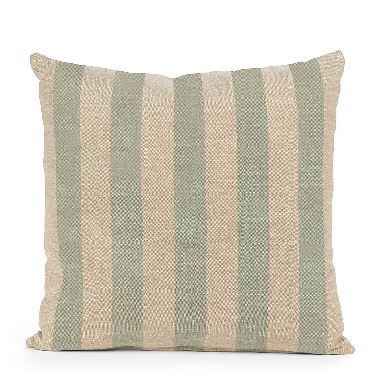 PILLOW, WIDE STRIPE - NATURAL/GREEN