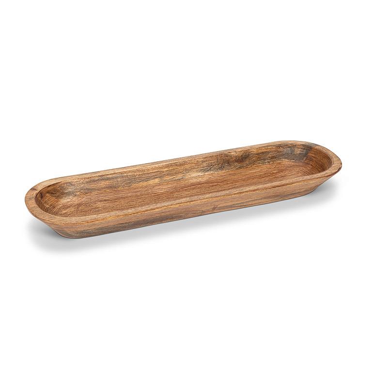 BOWL/SHALLOW - WOOD, OVAL