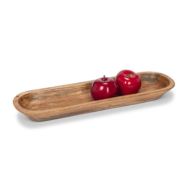 BOWL/SHALLOW - WOOD, OVAL
