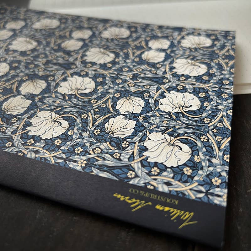 NOTEBOOK, WILLIAM MORRIS - PIMPERNEL PATTERN, DARK BLUE