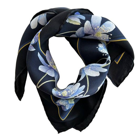 SCARF, SILK - BLUE ANEMONE