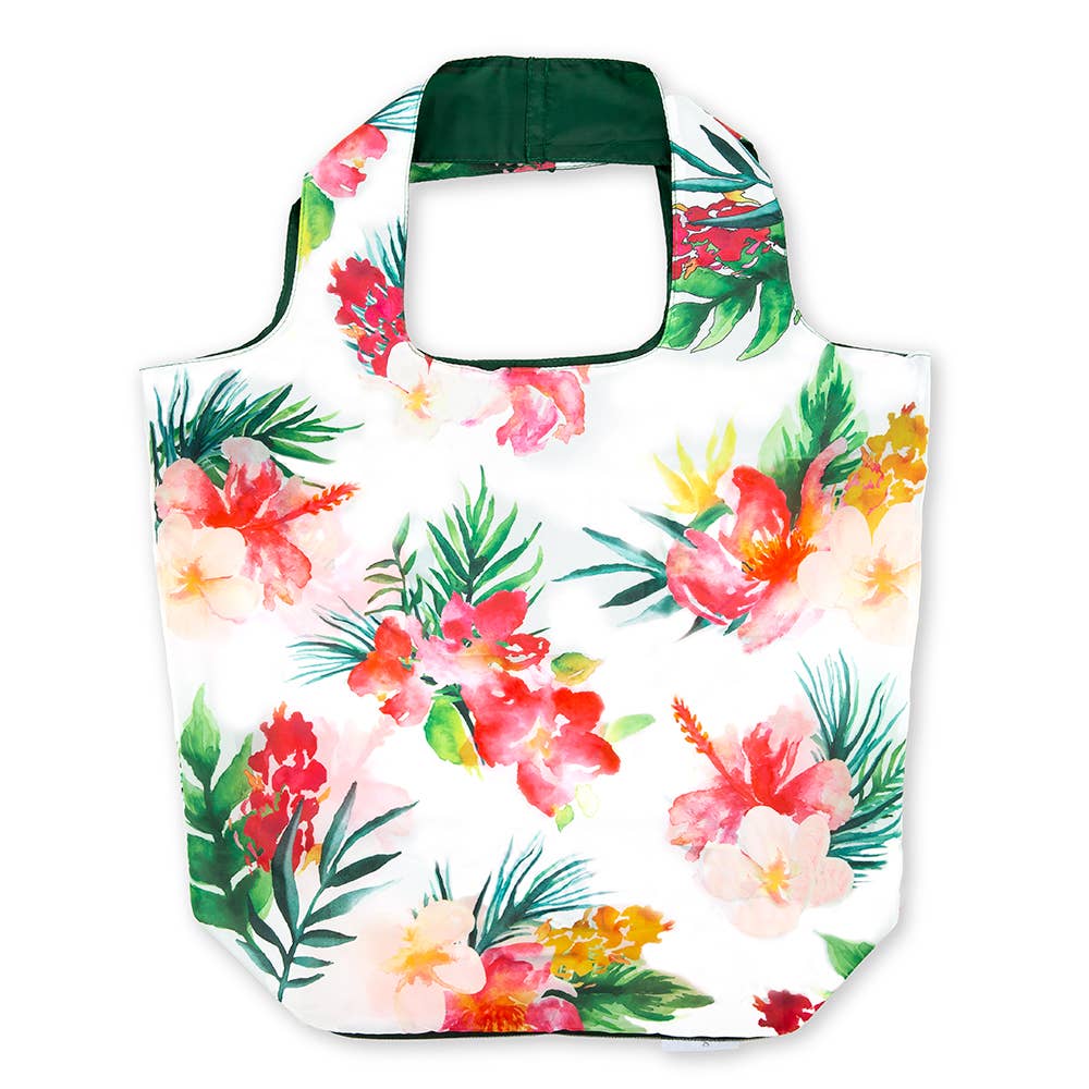 TOTE BAG, REUSABLE - TROPICAL FLORAL