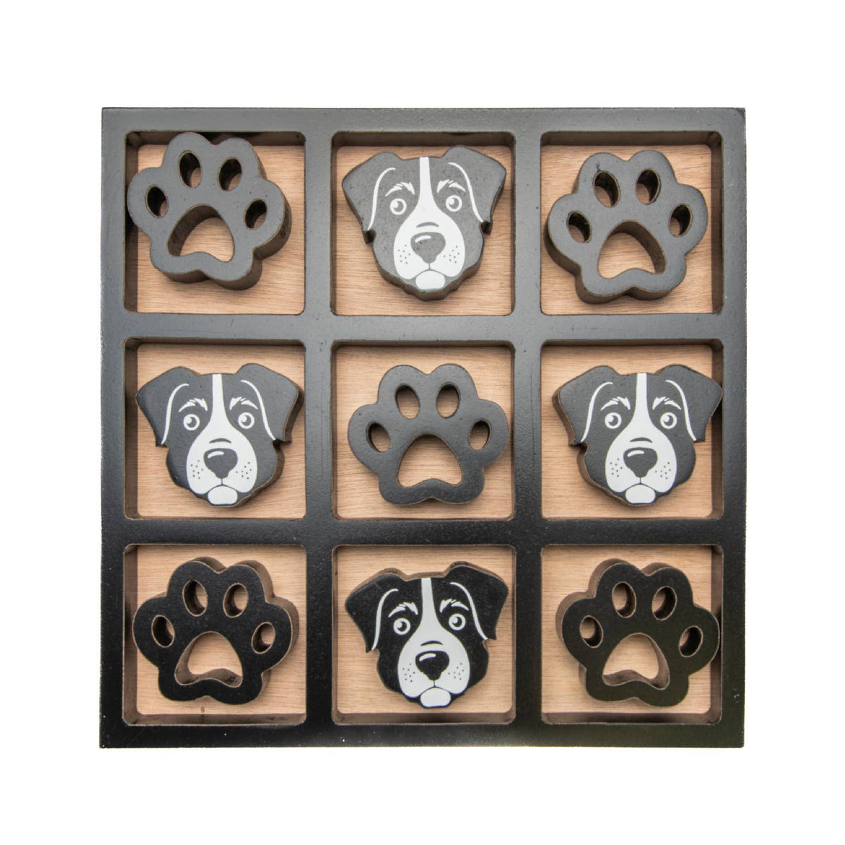 TIC-TAC-TOE GAMEBOARD - WOOD, DOG/PAW