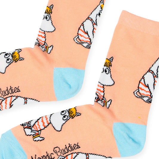 MOOMIN SOCKS (SNORKMAIDEN), WOMEN'S - PEACH/TURQ