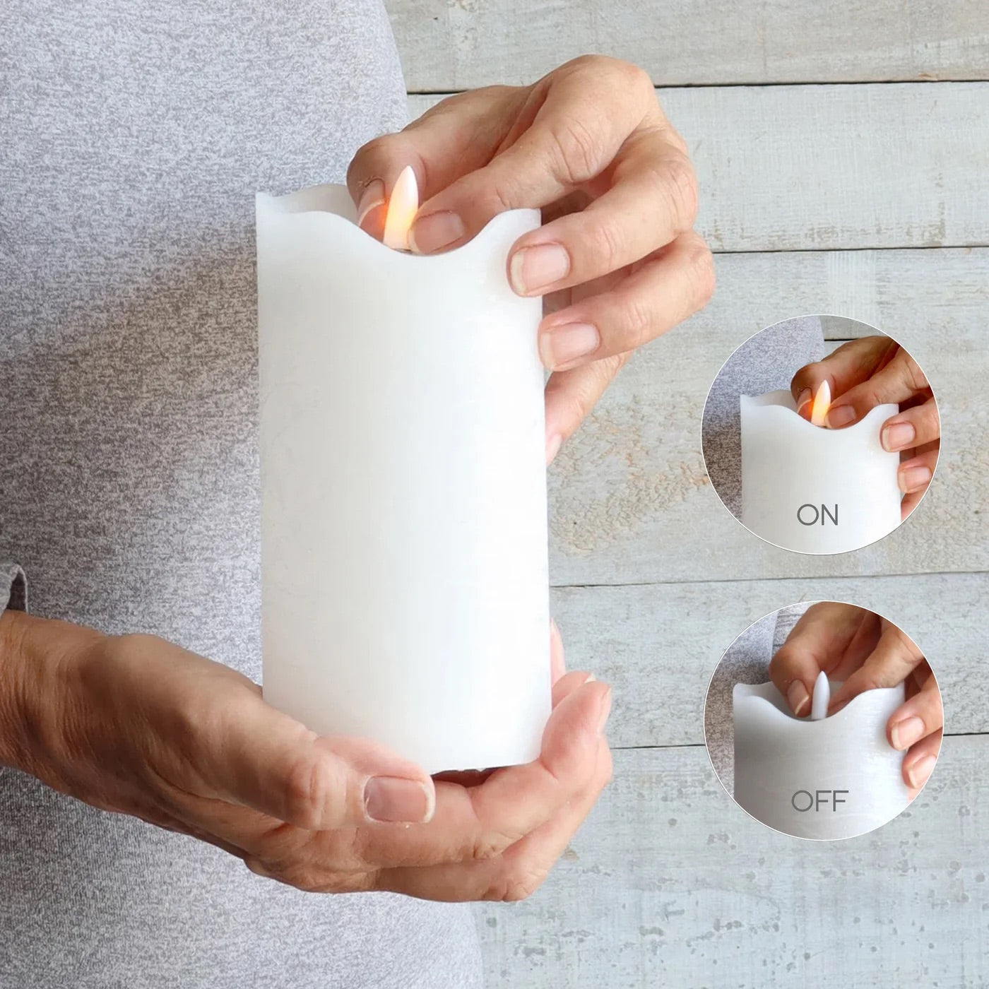 CANDLE, LED (SET OF 3) - SOFT BLUE