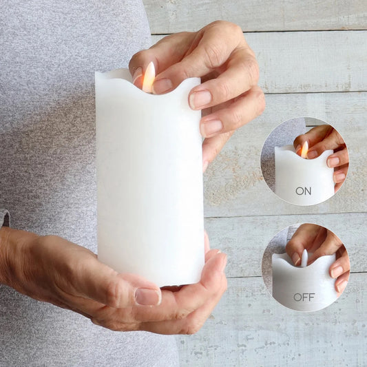 CANDLE, LED (SET OF 3) - TAN