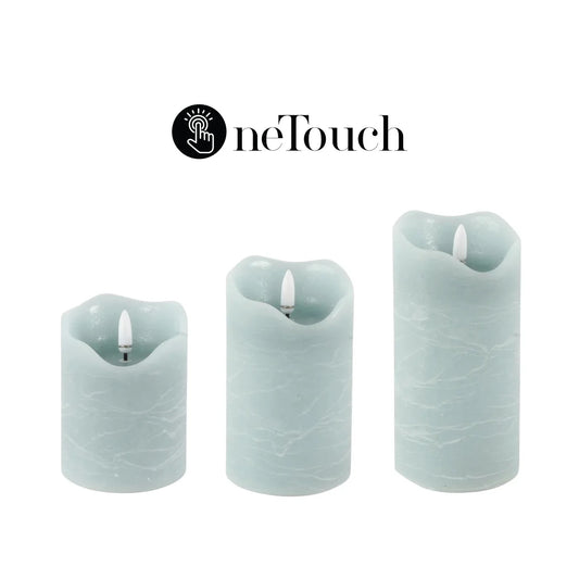 CANDLE, LED (SET OF 3) - SOFT BLUE
