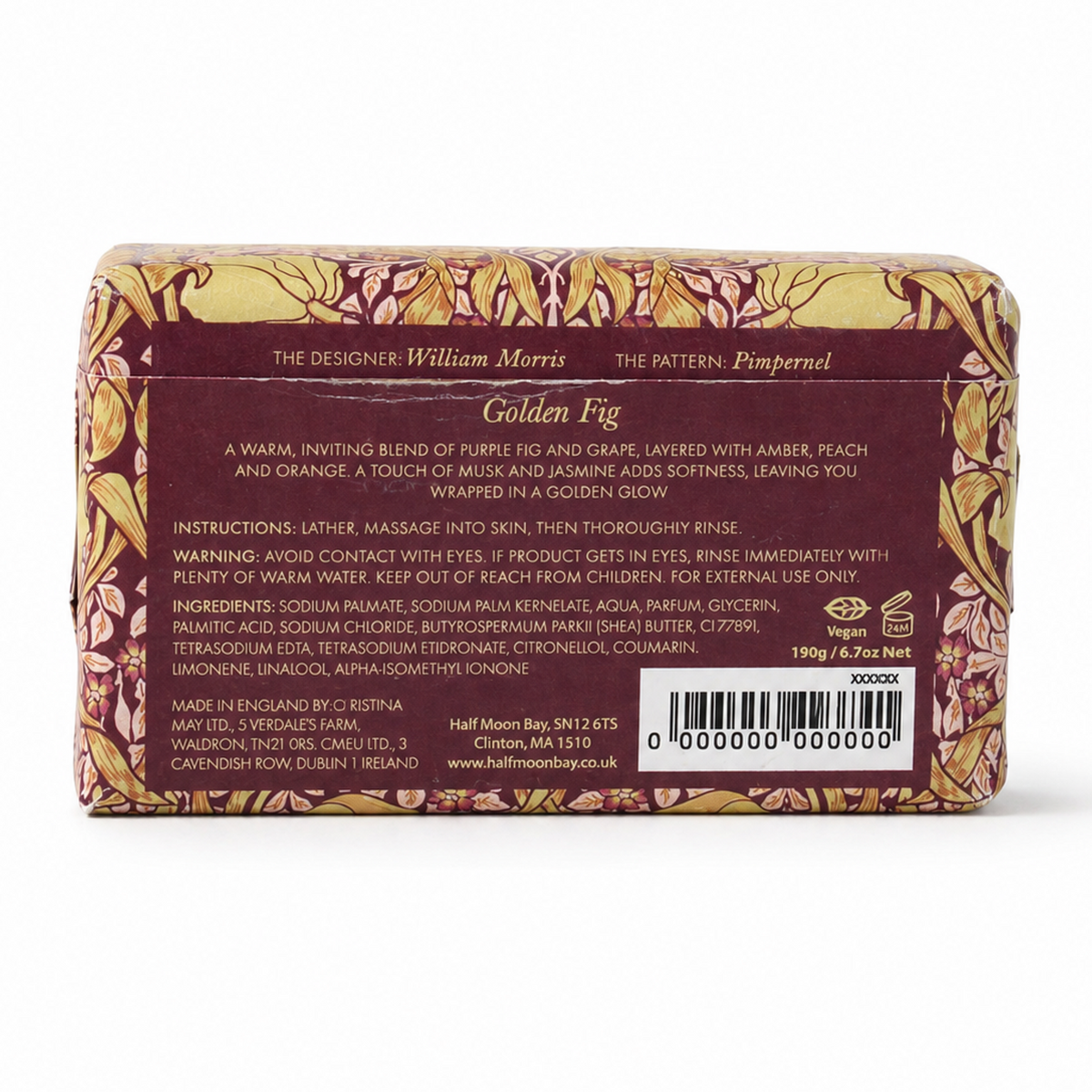 SOAP BAR, WILLIAM MORRIS - PIMPERNEL
