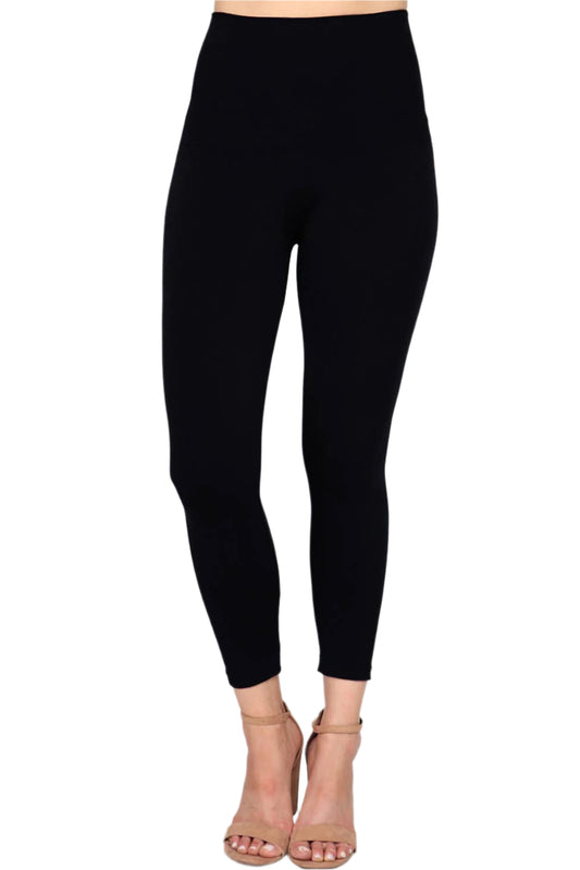 LEGGINGS, TUMMY TUCK - CROPPED, BLACK