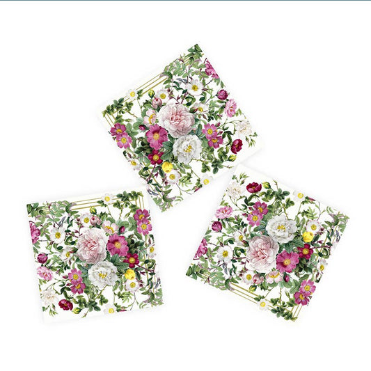 NAPKINS, LUNCHEON - ROSE FLOWER GARDEN