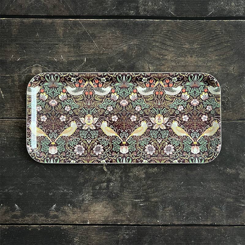 TRAY, WILLIAM MORRIS - STRAWBERRY THIEF, BORDEAUX