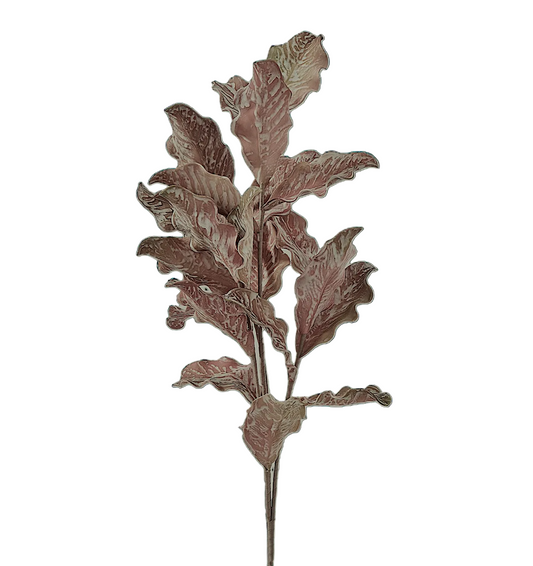 LEAVES SPRAY - CREAM/BURGUNDY