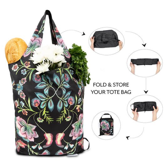 TOTE BAG, REUSABLE - ViNTAGE FLORAL