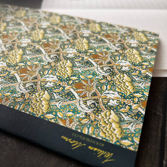 NOTEBOOK, WILLIAM MORRIS - WINDRUSH PATTERN, GREEN