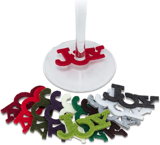 WINE MARKERS, SET OF 12 - FELT, MULTICOLOUR