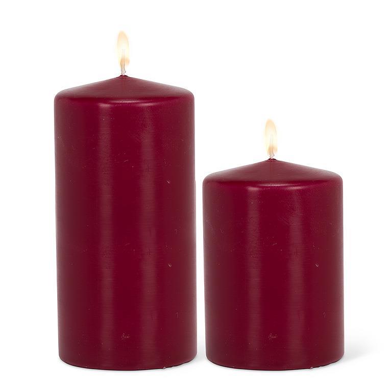 CANDLE, PILLAR - DARK RED