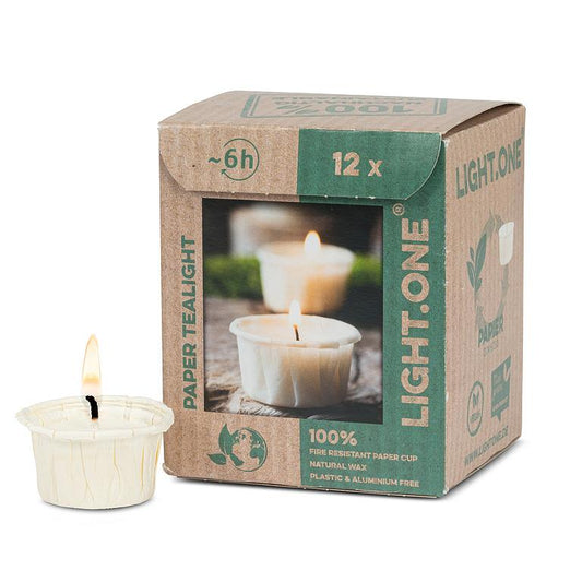 TEALIGHT, NATURAL WAX - WHITE, 12PACK