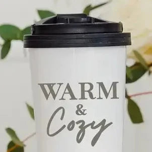 TRAVEL MUG, STAINLESS STEEL - WARM & COZY