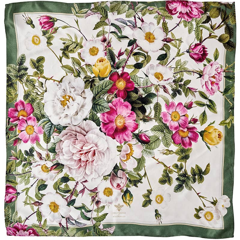 SCARF, SILK - ROSE FLOWER GARDEN