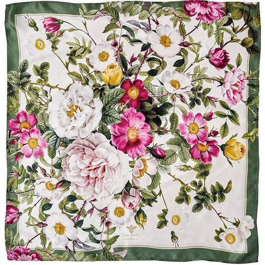 SCARF, SILK - ROSE FLOWER GARDEN
