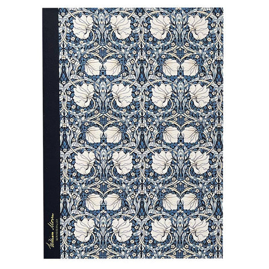 NOTEBOOK, WILLIAM MORRIS - PIMPERNEL PATTERN, DARK BLUE