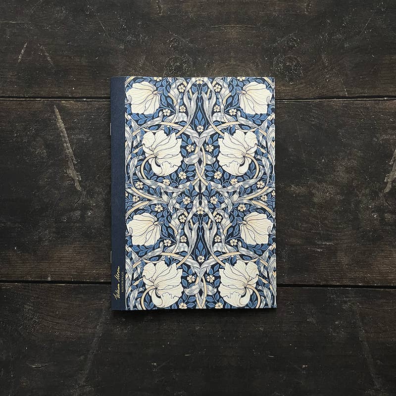 NOTEBOOK, WILLIAM MORRIS - PIMPERNEL, DARK BLUE