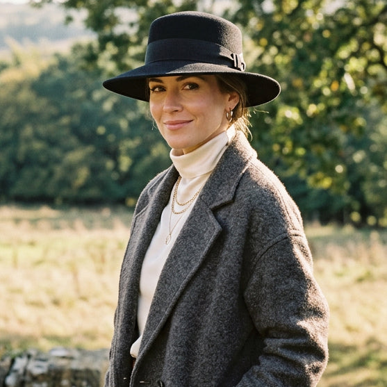 HAT, WOOL FELT - BLACK